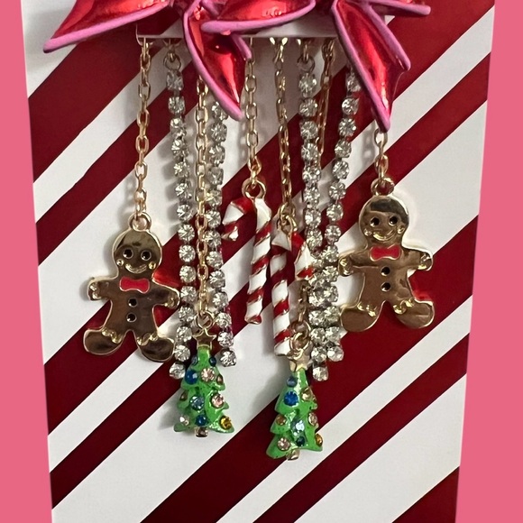 Betsey Johnson Red and Green  Holiday Earrings - Picture 16 of 16